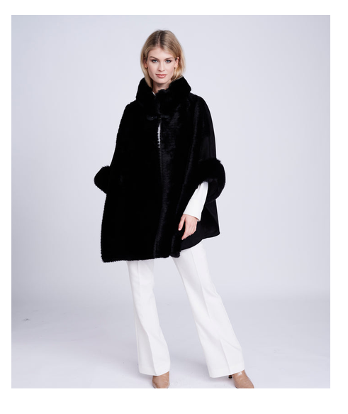 Ari004 ARIIANA FAUX SUEDE/FUR WINTER FUR Black
