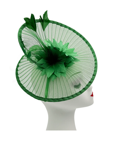 Ft25190 Spiral Circ Brim Fas With Feath Green