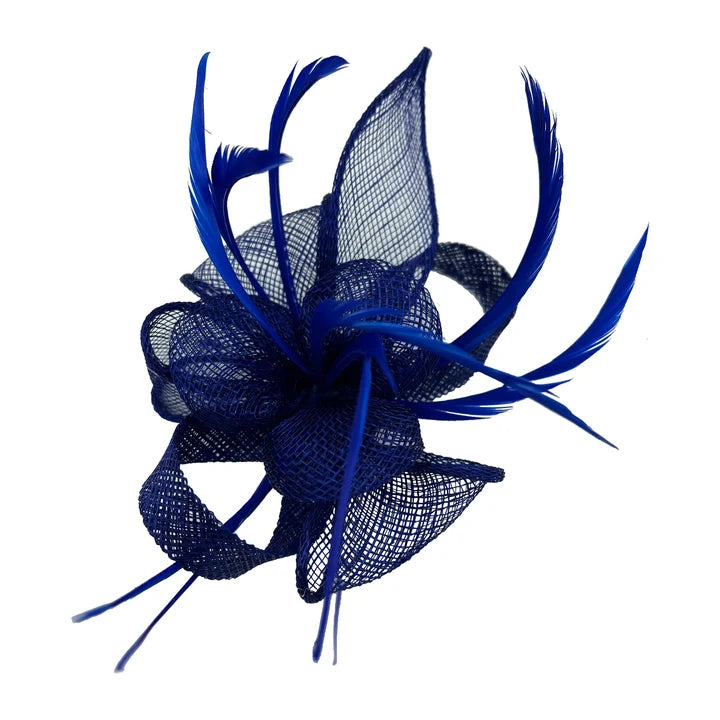 Ft2800 Small Curly Sinamay Clip-On Fasci Royal Blue