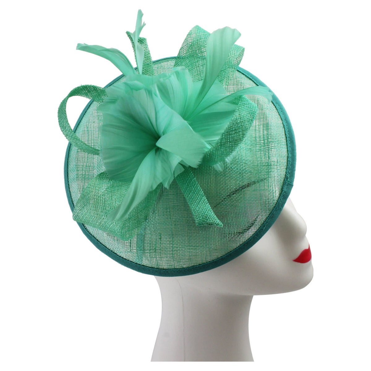Ft9022-016 Sinamay Hatinator With Spiral Green