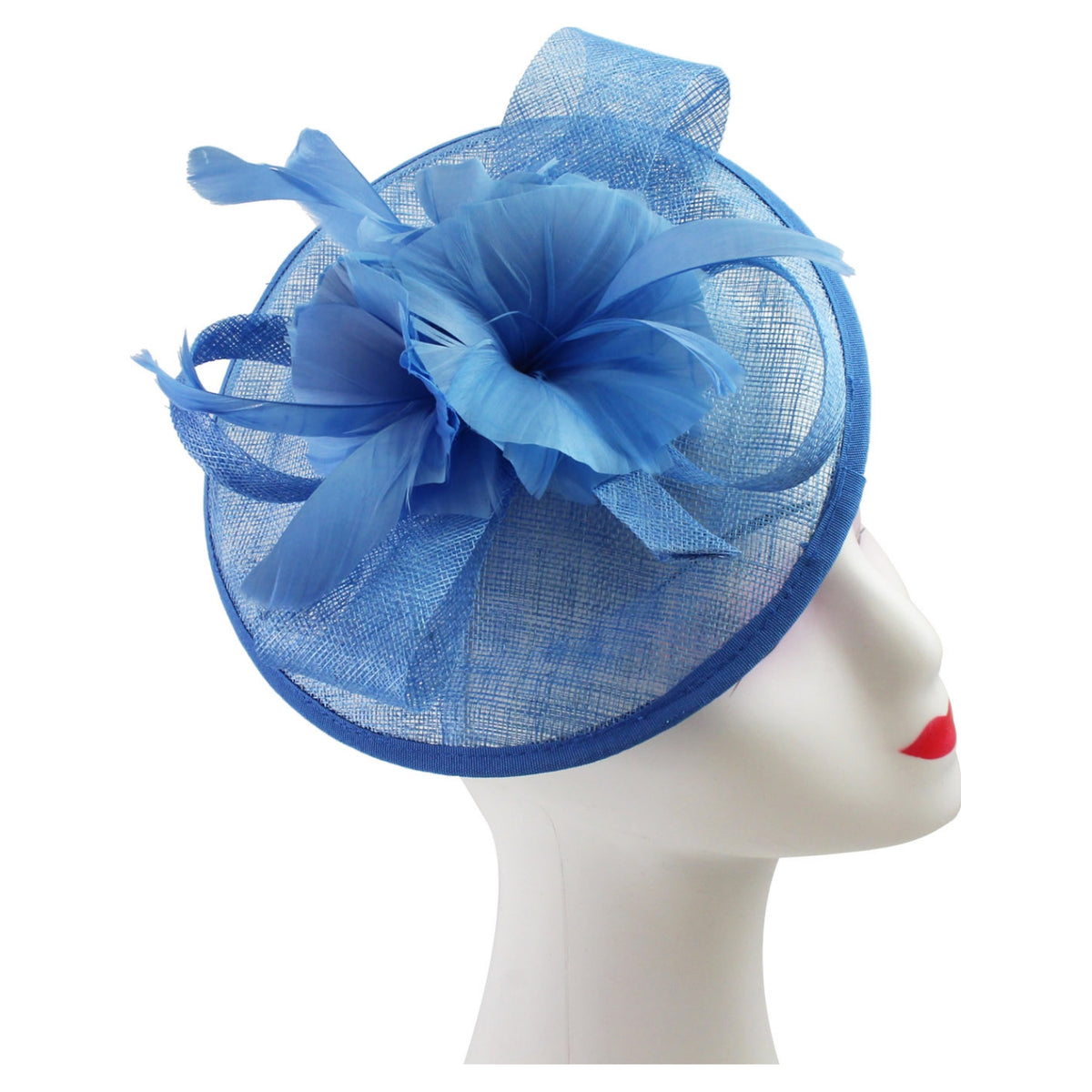 Ft9022-016 Sinamay Hatinator With Spiral Sky-Blue