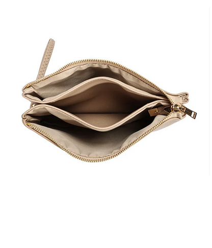 G4795-1 SMALL DOUBLE POCKET WRISTLET BAG Black