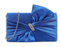H3460 Satin Bow Front Bling Clutch Bag Royal Blue