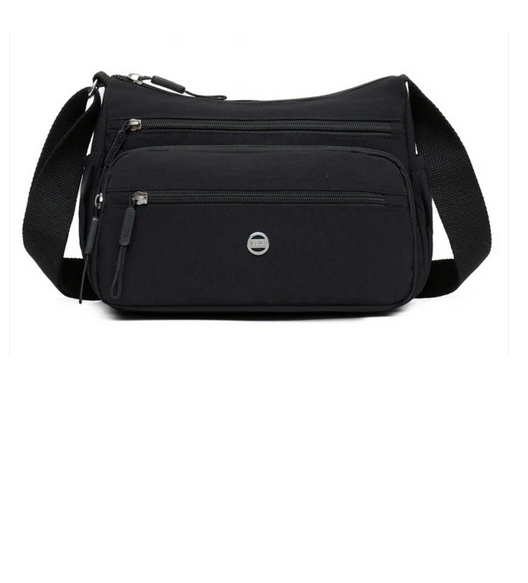 Ht231 CANVAS CASUAL CROSSBODY MULTI POCKET BAG Black