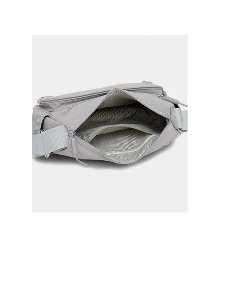 Ht231 CANVAS CASUAL CROSSBODY MULTI POCKET BAG Lilac