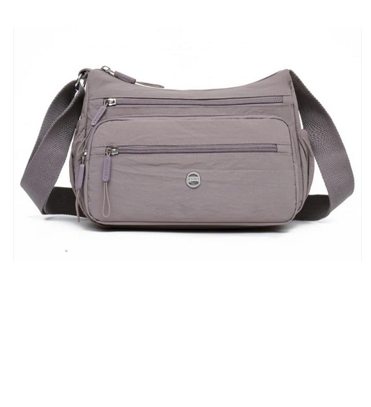 Ht231 CANVAS CASUAL CROSSBODY MULTI POCKET BAG Lilac