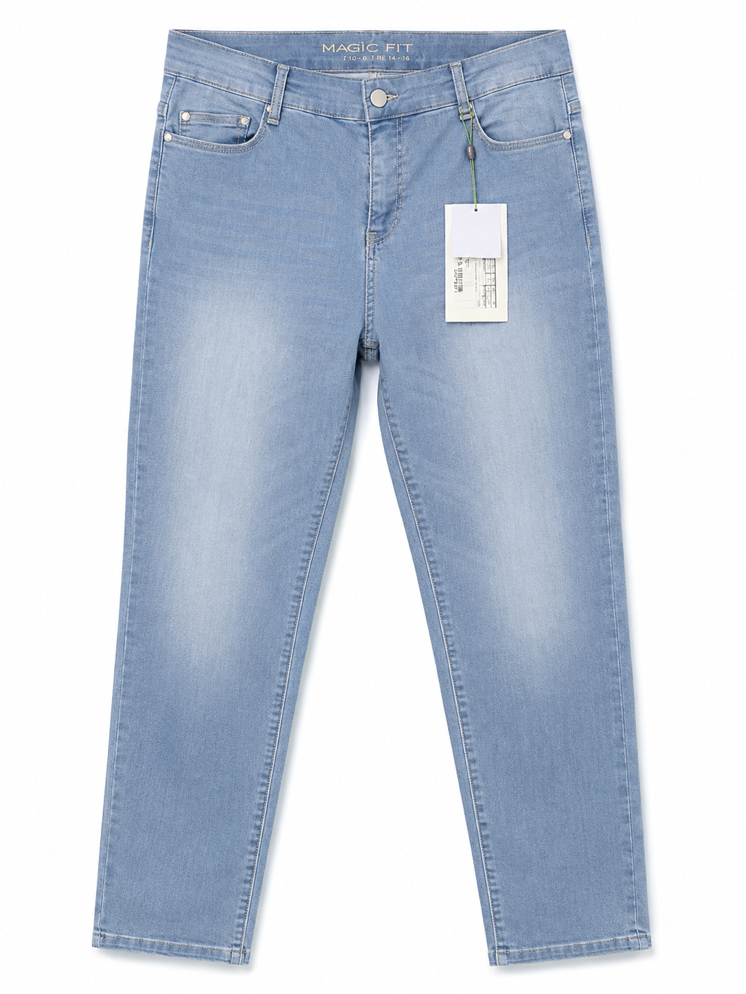 6893 26inch slit bottom straight leg Jeans Light Denim