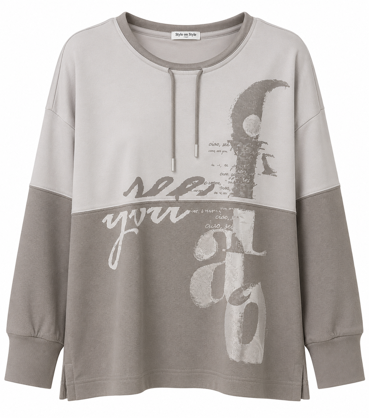 16482062 BLING MOTIF CREW NECK SWEATSHIRT Beige