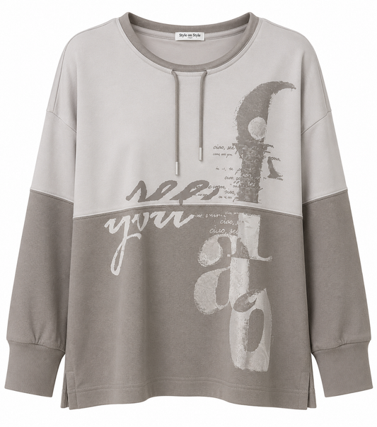 16482062 BLING MOTIF CREW NECK SWEATSHIRT Beige
