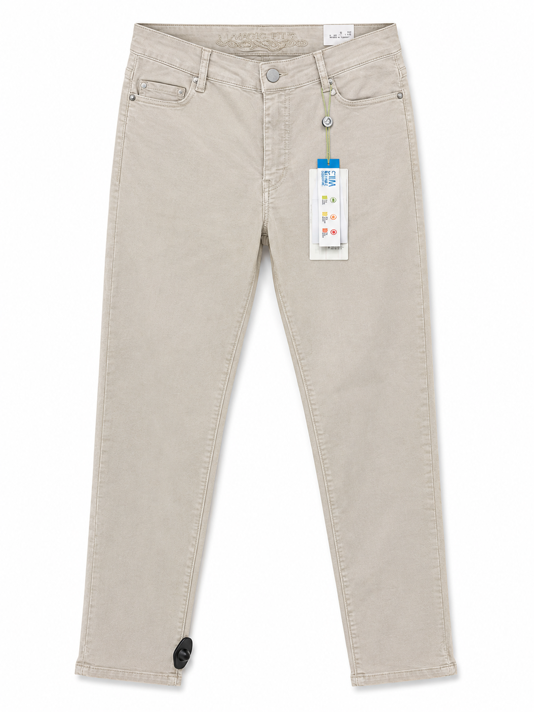 6893 26inch slit bottom straight leg Jeans Beige