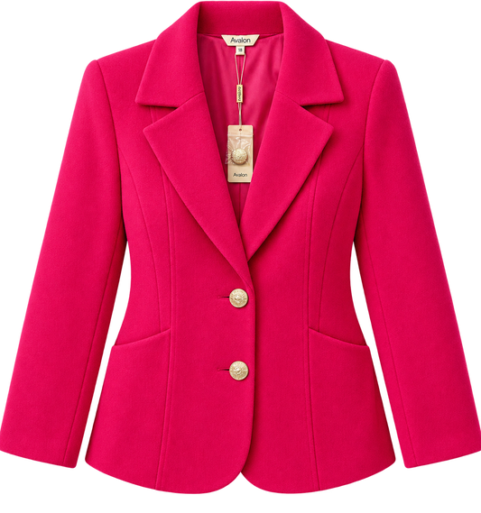 A01 BOILED WOOL LONG LINE BLAZER Fuchia