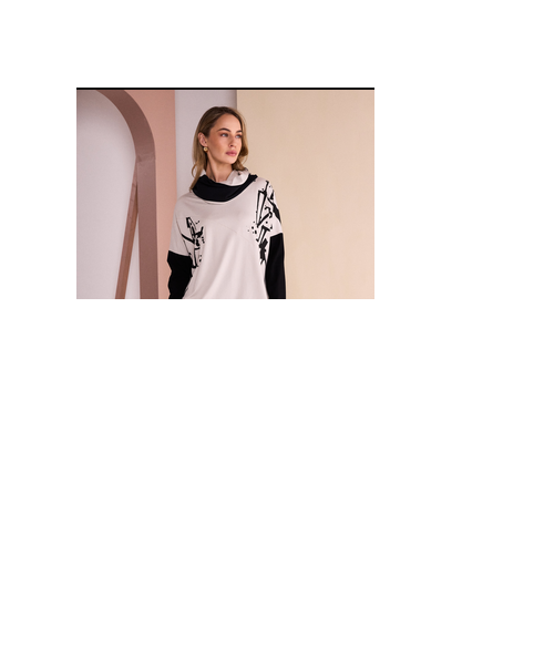 Naw26113 TWO TONE NECKPIECE/SCARF Black/Brown
