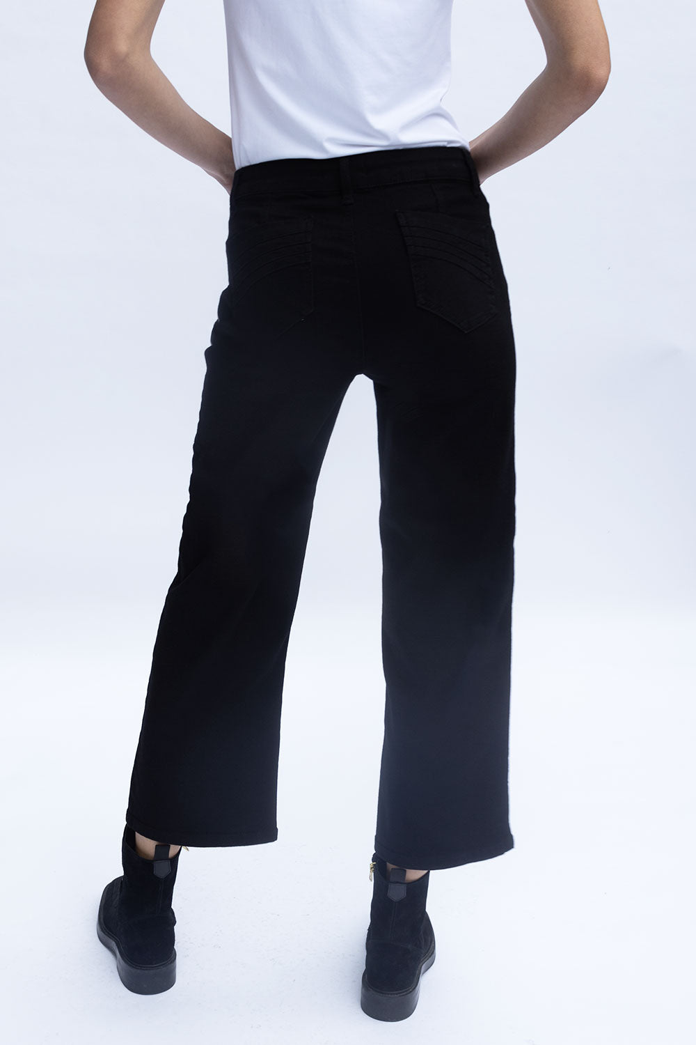 Napoli Napoli Wide Leg Stud Pocket Detail Jeans Denim Brown