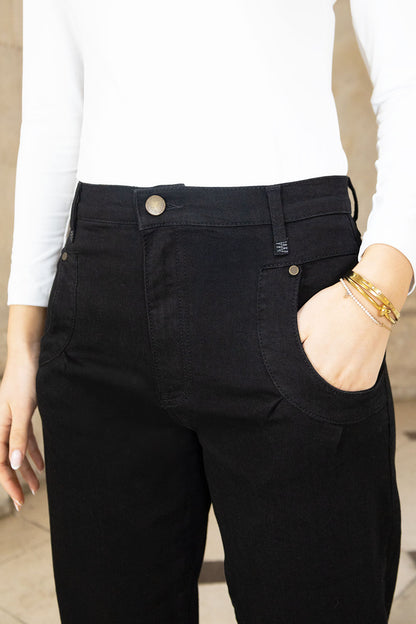 Rhea BARRELL LEG STRETCHY JEANS Black