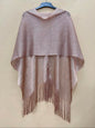 Sc2404128165195633 Glitzy Fringed Poncho Wine Red