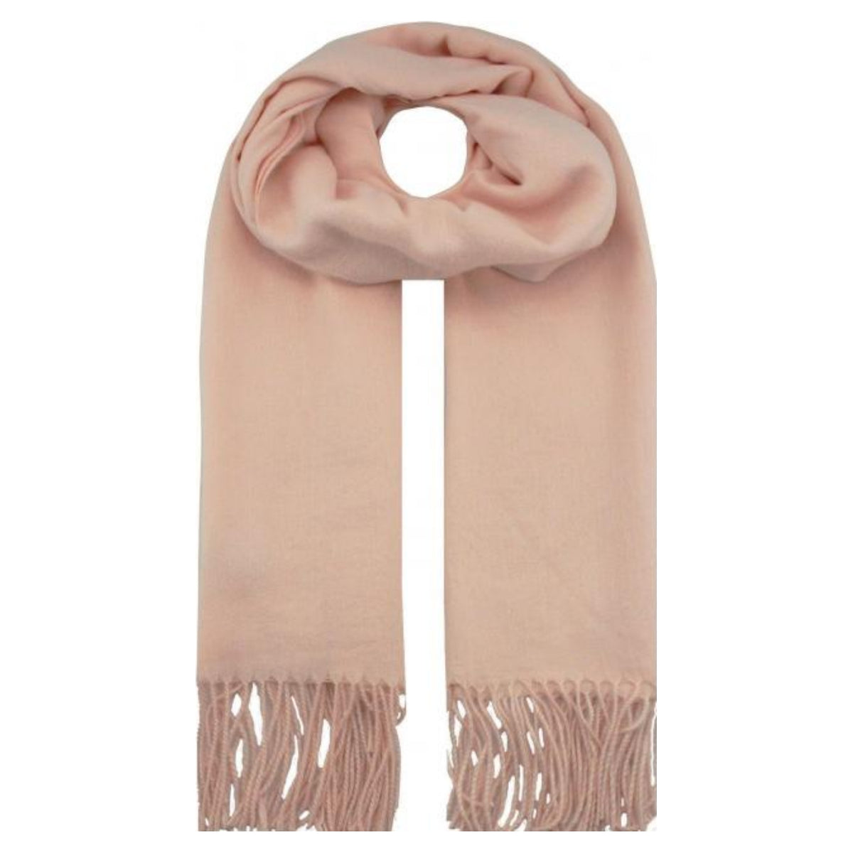 Sf1990-127 Plain Scarf With Tassles Light-Pink