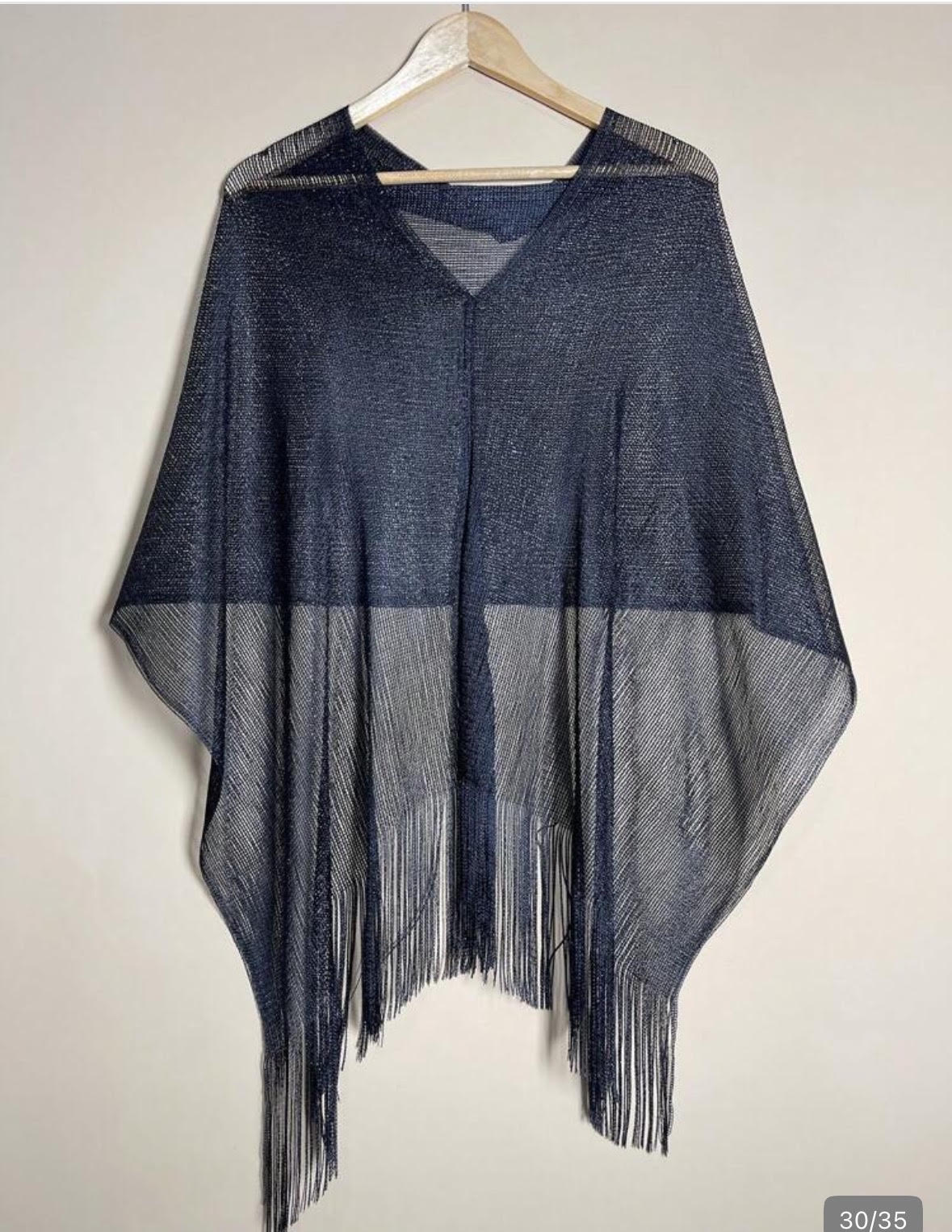 Sc2404128165195633 glitz fringed poncho Navy