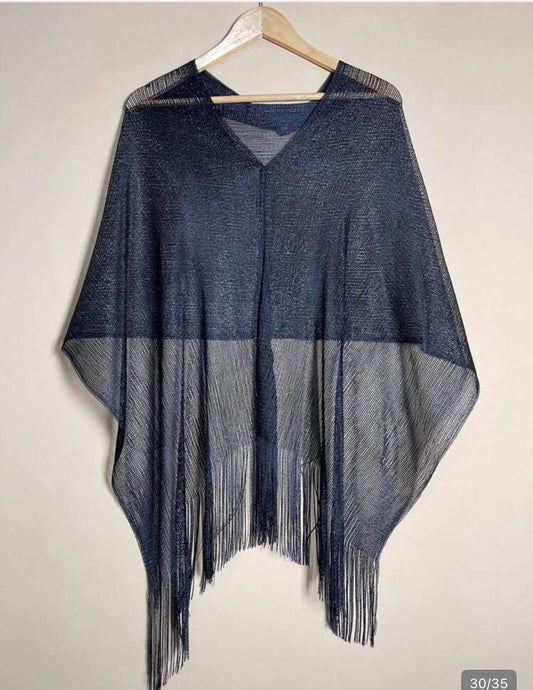 Sc2404128165195633 glitz fringed poncho Navy