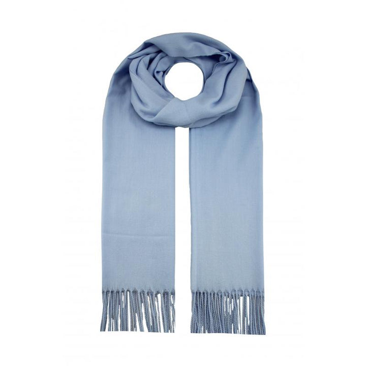 Sf1990-127 Plain Scarf With Tassles Baby Blue