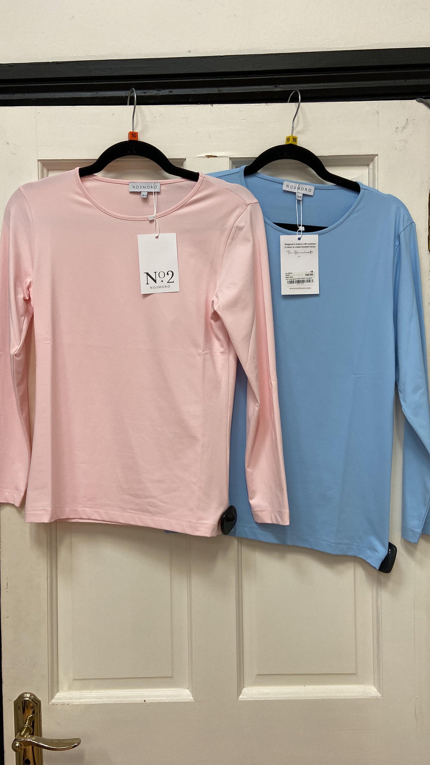 Tara Long Sleeve Silky O-Neck Top Pink