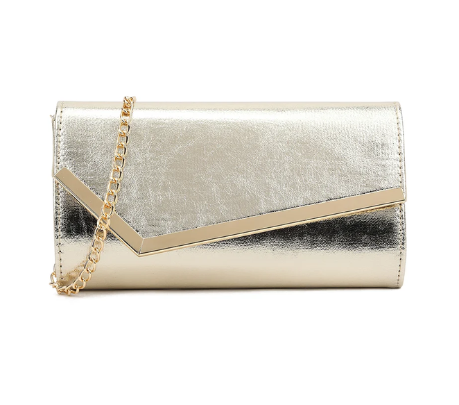 Td3365 SOFT TOUCH MATTE ENVELOPE CLUTCH WITH CARD POCKETS Gold