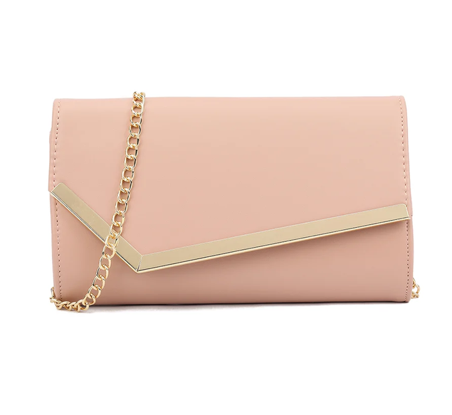 Td3365 SOFT TOUCH MATTE ENVELOPE CLUTCH WITH CARD POCKETS Pink