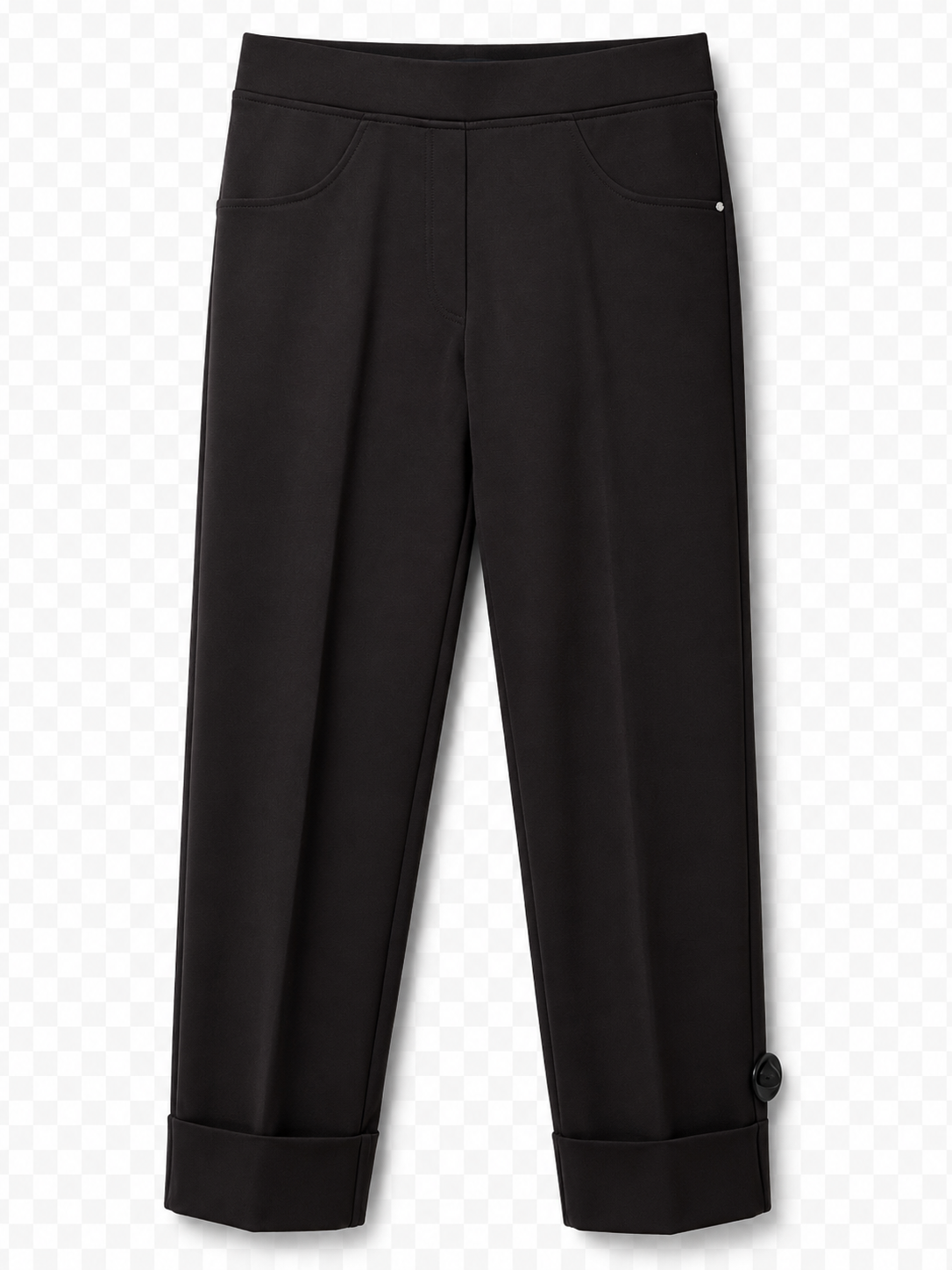 W26121l TURN UP SLIM LEG TROUSERS Brown