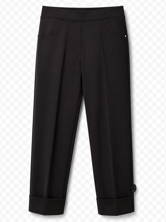 W26121l TURN UP SLIM LEG TROUSERS Brown