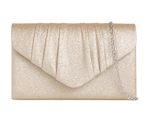 W308 GLITTERY ENVELOPE CLUTCH BAG Gold