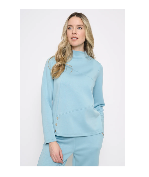 Yc228 FUNNEL NECK SOFT SCUBA FABRIC JUMPER Baby Blue