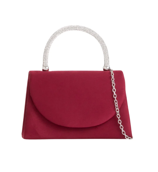 Z3162 BLING HANDLE ENVELOPE CLUTCH Burgandy