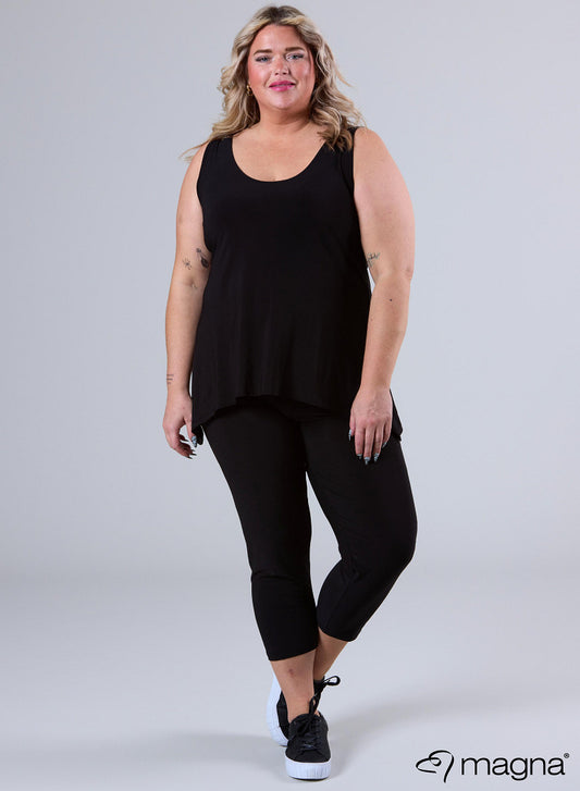 A-0026 Sleeveless A Line Tops Black