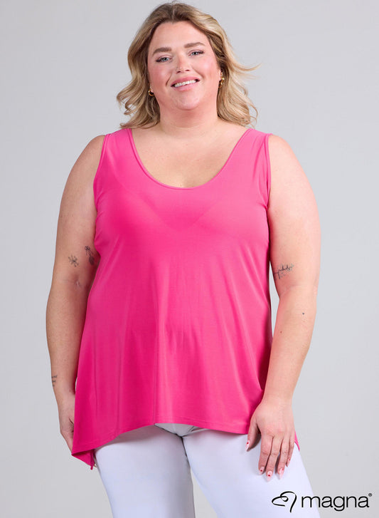 A-0026 Sleeveless A Line Tops Fushia