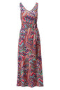 A110 S/L Maxi Dress With Design Pink/Purple