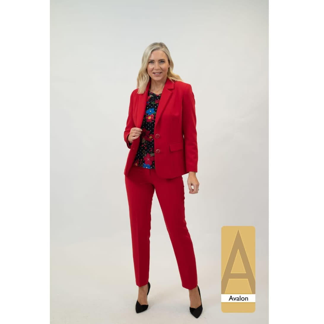 Dolores/Penny 2 Piece Suit Button Blazer Red