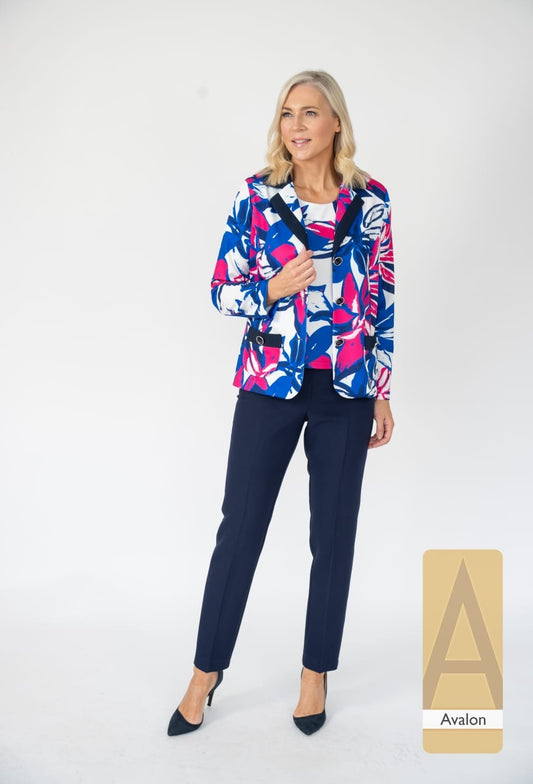 A6552 V521 Twinset Jkt And Top Blue/Pink