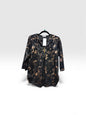 Aailn105 3/4 Sl Black Based Festive Zip Black/Gold