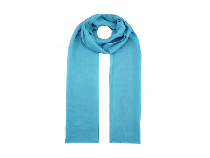 Ab1733-72 PLAIN COLOUR CHIFFON SCARF Turquoise