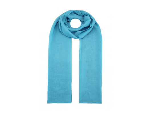 Ab1733-72 PLAIN COLOUR CHIFFON SCARF Turquoise
