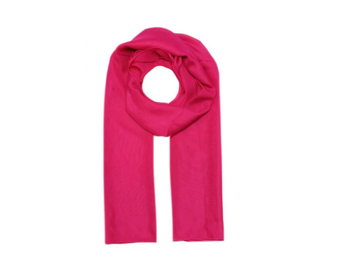 Ab1733-72 PLAIN COLOUR CHIFFON SCARF Fuchia