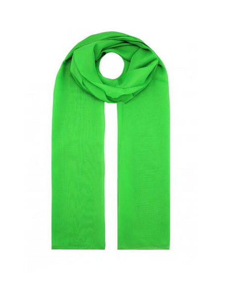 Ab1733-72 PLAIN COLOUR CHIFFON SCARF Lime