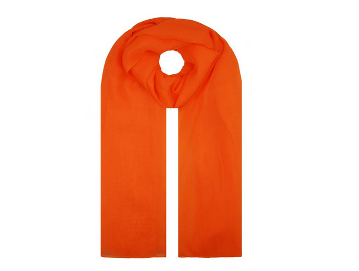 Ab1733-72 PLAIN COLOUR CHIFFON SCARF Orange