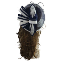 Ab18025 Sinamay Hatinator Butterfly Bow Navy