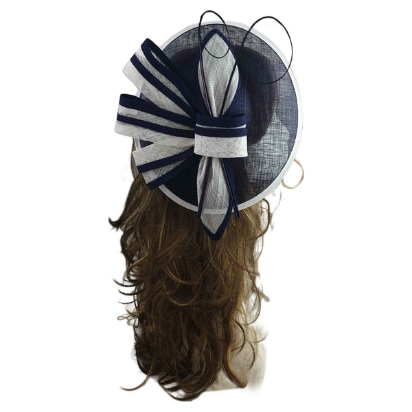 Ab18025 Sinamay Hatinator Butterfly Bow Navy