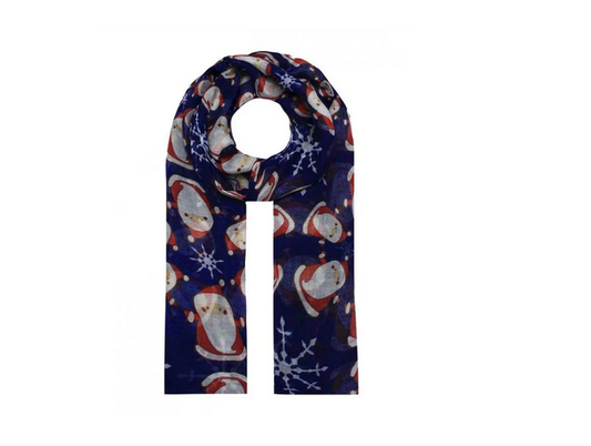 Ab1850-394 Santa Scarf Navy