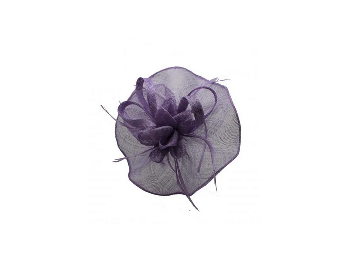 Ab8023 Sinamay Looped Flower Fasc Gauze Purple