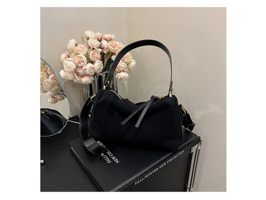 Albs2333 Suede Small Shoulder Bag Black