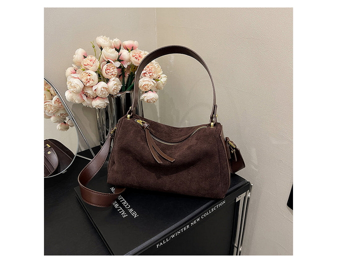 Albs2333 Suede Small Shoulder Bag Coffee