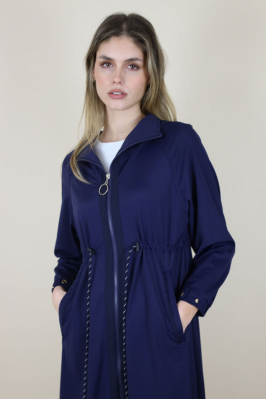 Alesandra Long Sport Jkt With Pull Str Navy