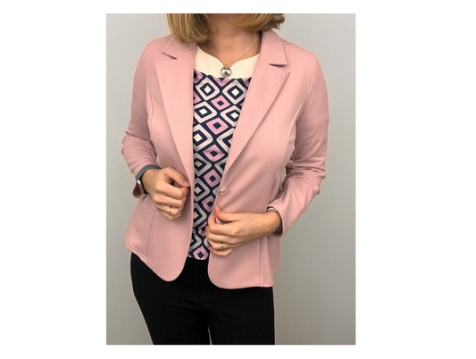 An206 Blazer With Lapel Collar Pink